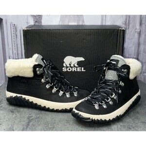 Sorel Out N About Plus Conquest Black Mule Snow Boots Size 7